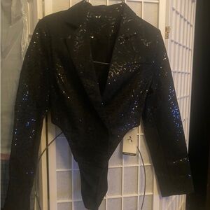 Elegant Black Sequin Women's Jacket